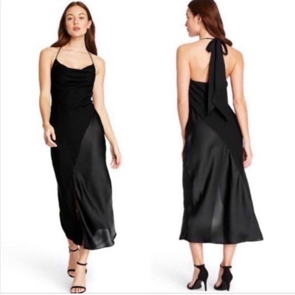 Cushnie x Target - Black Slip Dress with Behind the Neck Tie size 2